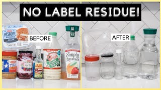 This works on PLASTIC AND GLASS JARS  How to REMOVE STICKY LABEL from Jar [upl. by Alver]