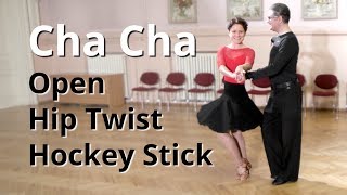 Cha Cha Routine with Open Hip Twist and Hockey Stick  Latin Dance [upl. by Lamarre931]