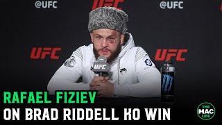 Rafael Fiziev on Brad Riddell KO quotI dont know if Im sad or Im happyquot  UFC Vegas 44 [upl. by Enirroc]