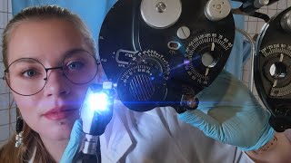 ASMR Ophthalmologist Eye Exam  Lens 1 or 2 Light Tests Measuring [upl. by Natika]