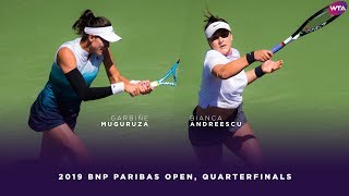 Garbiñe Muguruza vs Bianca Andreescu  2019 BNP Paribas Open Quarterfinals  WTA Highlights [upl. by Wohlen]