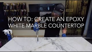 HOW TO White Marble Epoxy Countertops  Countertop Epoxy  Refinish Countertops [upl. by Cas102]