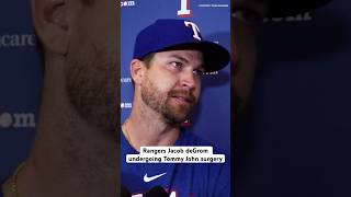 Rangers Jacob deGrom gets emotional talking about undergoing Tommy John surgery [upl. by Woodruff]