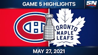 NHL Game Highlights  Canadiens vs Maple Leafs Game 5  May 27 2021 [upl. by Llirrehs]