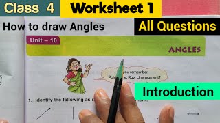 DAV class 4 maths unit 10 Angles  Introduction and worksheet 1 All Questions [upl. by Heman488]