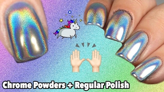 HOW TO USE CHROME POWDERS WITH REGULAR NAIL POLISH [upl. by Bobbie]