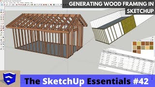 Creating Wood Framing in SketchUp  The SketchUp Essentials 42 [upl. by Enitnatsnoc]