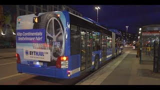 Sweden Stockholm bus 4 night ride from GULLMARSPLAN to SKANSTULL [upl. by Ahsekyw836]