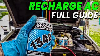 How To Add or Recharge CarTruck Freon  Make Your AC Blow Cold  FULL GUIDE [upl. by Eiggem]