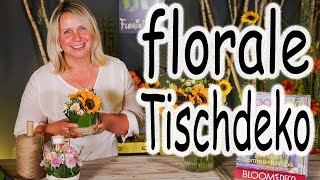 DIY florale Tischdeko  Sommerdeko  Blumendeko  Blumengesteck  Hochzeitsdeko Floristik24 [upl. by Castle523]