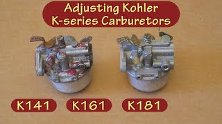 Kohler Kseries Carb Adjustment [upl. by Iraj]