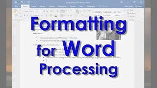 Formatting  Word Processing Skills [upl. by Adnirem]