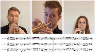 Leroy Anderson  BUGLERS HOLIDAY  Trumpet Trio PLAYALONG [upl. by Monica]