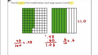 Adding Decimals Using Models Test Question [upl. by Avlem755]