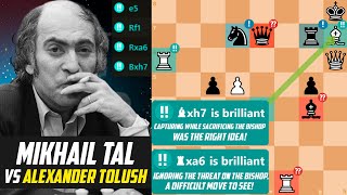 Mikhail Tal is GENIUS – 4 Brilliant Move in a game against Alexander Tolush  USSR Championship 1957 [upl. by Peter]