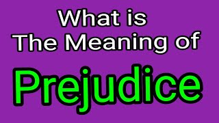 Prejudice  Meaning Of Prejudice  English Vocabulary [upl. by Nywles]