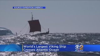 Worlds Largest Viking Ship Built In Modern Times Crosses Atlantic Arrives In NYC [upl. by Anod]