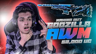 FULL MAXING OUT THE GODZILLA AWM  62000 UC SPIN  PUBG MOBILE [upl. by Ynohtnad]