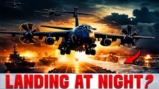 Genius Method for Aircraft Carrier Landings at Night by US Navy [upl. by Dolli965]