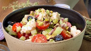 SALADE GRECQUE SPECIAL ETE  FETA TOMATES CONCOMBRE [upl. by Hedwig]