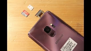 Samsung Galaxy S9  S9 How to INSTALL  REMOVE sim card and memory card [upl. by Eyanaj]