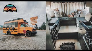 Families DIY Mini School Bus Conversion W Shower amp Toilet  Van Life Alternative [upl. by Euqram619]