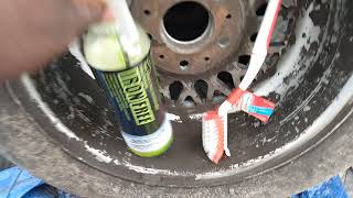 nanoskin iron free wheel cleaner removes 25 years of brake dust off bmw wheel barrel [upl. by Amrita]