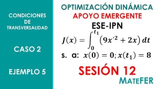 Optimización Dinámica  Condiciones de Transversalidad  Caso 2  EJEMPLO 5 [upl. by Tap]