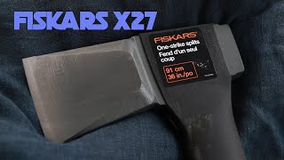 Fiskars X27 Splitting Axe Review  Fiskars 36quot Super Splitting Axe  Best Wood Splitting Axe [upl. by Ferree291]