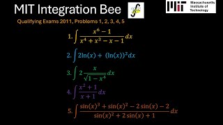 MIT 2011 Integration Bee Qualifyng Exams Problems 1 2 3 4 5 [upl. by Maxim]