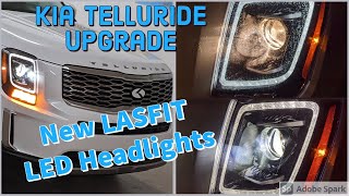 2020 2021 Kia Telluride LED Headlight Upgrade Lasfit [upl. by Oirottiv]