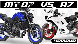 All New Yamaha MT 07 VS Yamaha YZF R7  2024 [upl. by Edyak]