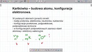 Kartkówka  budowa atomu konfiguracja elektronowa [upl. by Yesrej]