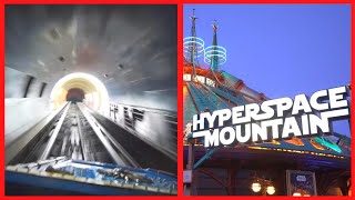 2019 Hyper Space Mountain coaster w Inversions  Disneyland Paris  Wide Angle Low Light POV [upl. by Arhaz388]