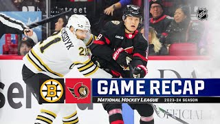 Bruins  Senators 125  NHL Highlights 2024 [upl. by Balbur]