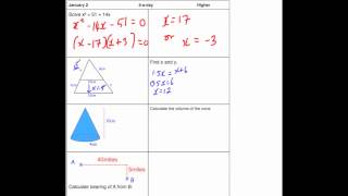 Corbettmaths 5aday Higher  January 2 [upl. by Idoc14]