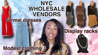 9 NEW YORK CITY WHOLESALE VENDORS MODEST CLOTHING SUNGLASSES FORMAL DRESSES DISPLAY RACKS BAGS [upl. by Helfant]