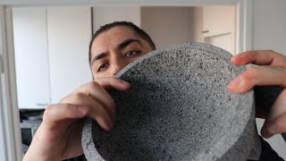 How to season a molcajete Mortar and pestle seasoning [upl. by Southworth]