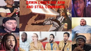 Erwin Loses His Arm Best Reactions  Attack on Titan 2x11 quotChargequot [upl. by Weinstock341]