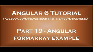 Angular formarray example [upl. by Saerdna723]