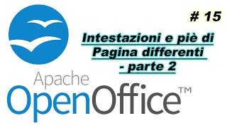 OpenOffice  Writer Intestazione e piè di pagina Prima pagina differente da pagine successive [upl. by Saucy]