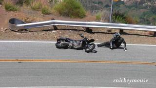 DRZ400 Motorcycle Crash on Mulholland [upl. by Narayan]