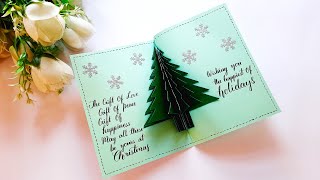 3D POPUP CHRISTMAS GREETING CARD IDEA  Handmade Christmas Gift card idea  Tutorial [upl. by Sholem332]