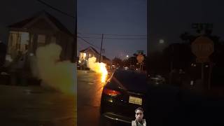 automobile rocketlauncher fireworks rocketattack rocket fire explosion funny youtubeshorts [upl. by Garrot314]