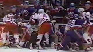 Islanders vs Rangers PostGame Brawl Apr 5 1990 [upl. by Lesser]