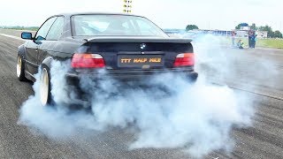 BMW 325i E36 Turbo Acceleration Sound Burnout [upl. by Zea627]