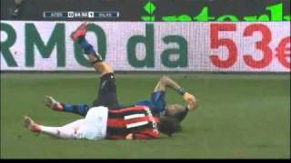 Zlatan knocks Materazzi  Inter  Milan 20101114 [upl. by Damalis357]