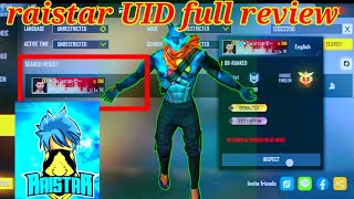 RaiStar New2023 💓🔥raistar uid  raistar id  Raistar id number  Raistar Uid in Free Fire [upl. by Ettenaej]