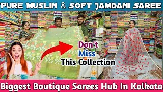 Soft dhakai Jamdani Muslin amp Linen Saree Manufacturer amp Wholesaler in Santipur  kolkata [upl. by Redep]