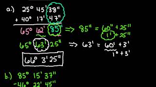 Adding and Subtracting Values in Degrees Minutes Seconds [upl. by Forester]